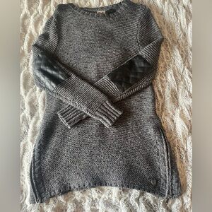 Leather elbow sweater